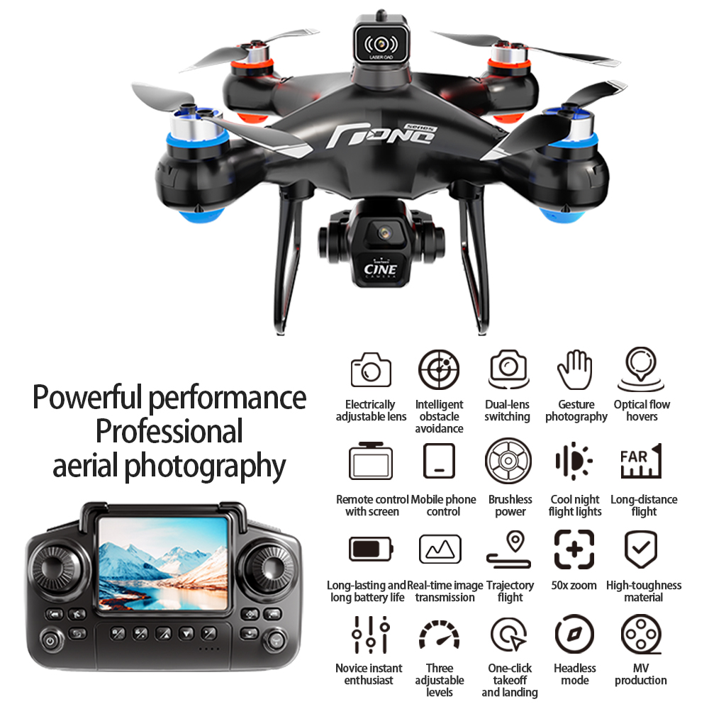 E55 Mini Drone 4K Professionele HD Camera met Groot Scherm 2.4G WIFI FPV Dron Borstelloze Optische Stroom Hover opvouwbare Quadcopter