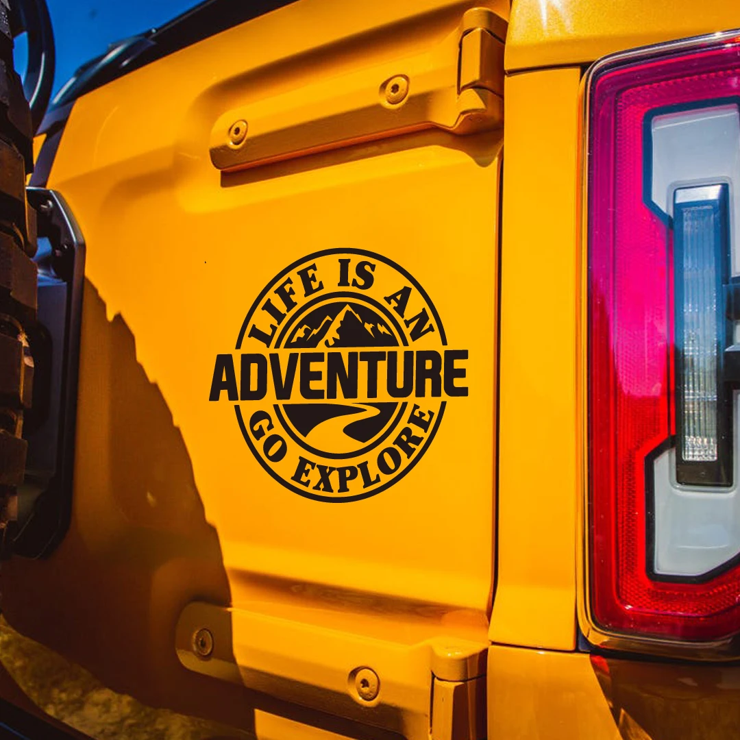 Life Is An Adventure Car window glass sticker camping RV off-road adventure motorcycle personalized latte art decorative sticker
