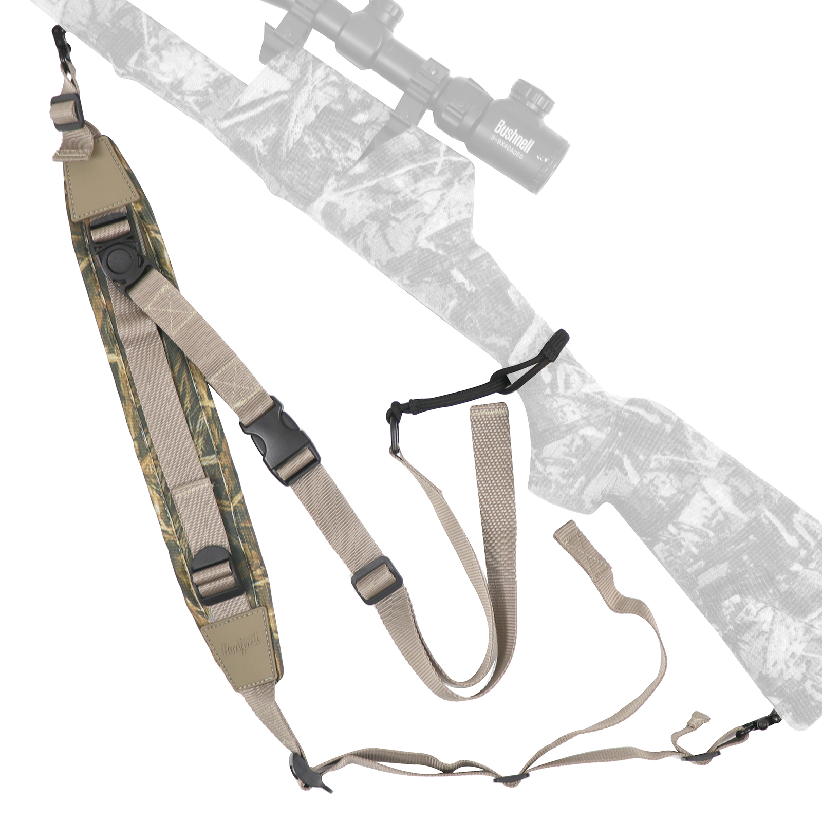 Rifle Sling Double Gun Sling Crossbody Comfortable Neoprene Hands-Free Shoulder Strap Quick-Release Adjustable Sling for Hunting