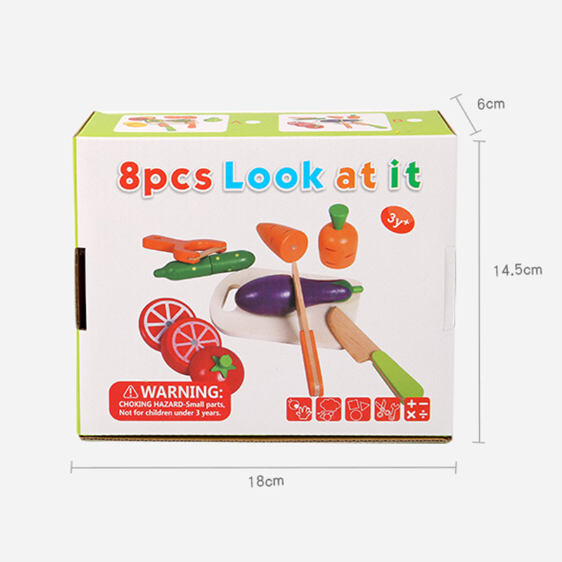 Simulation Kitchen Pretend Toy Wooden Classic Game Montessori Educational Toy For Children Kids Gift Cutting Fruit Vegetable Set