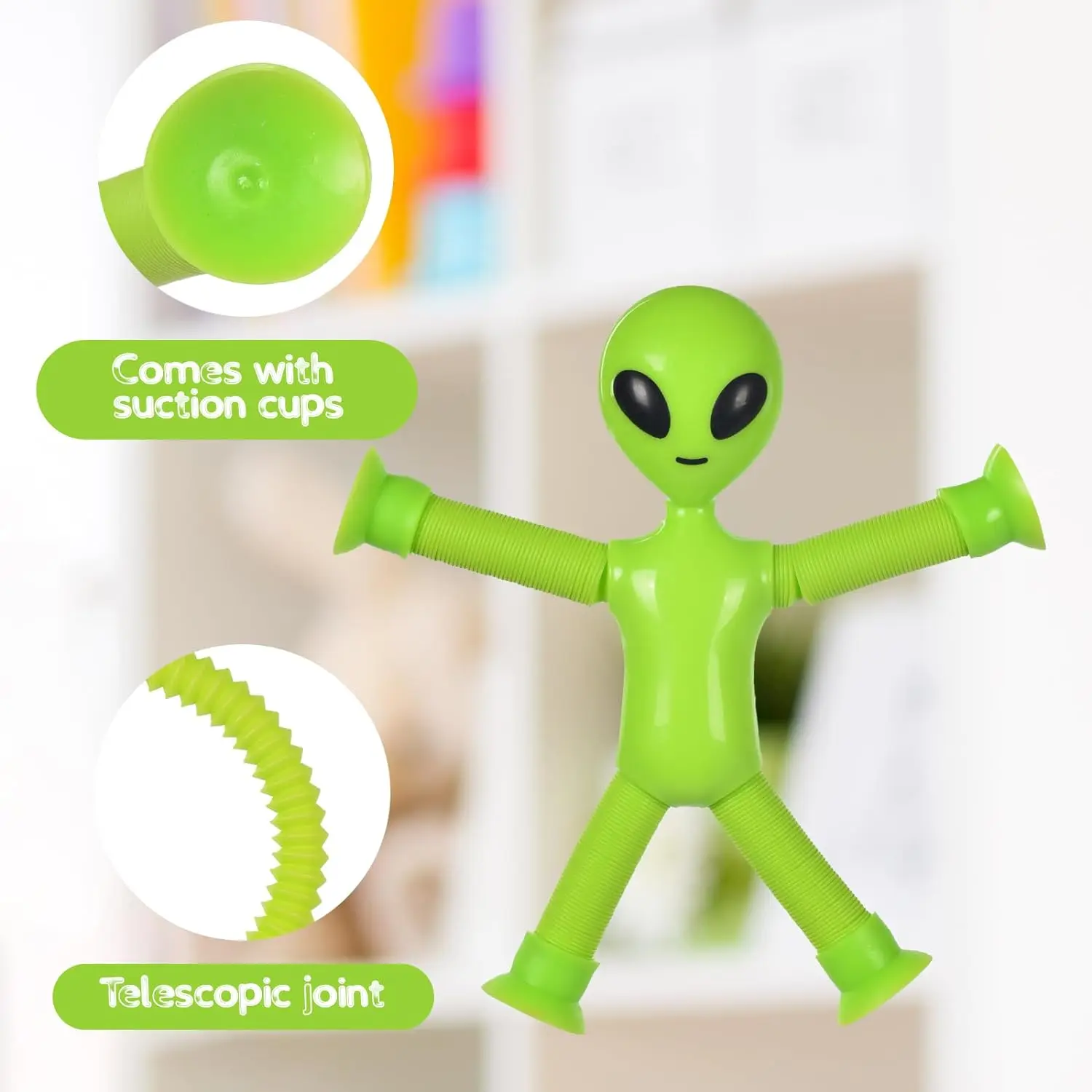4pcs luminous and versatile suction cups, stretching toys, decompression and interaction, new and unique puzzle telescopic tubes