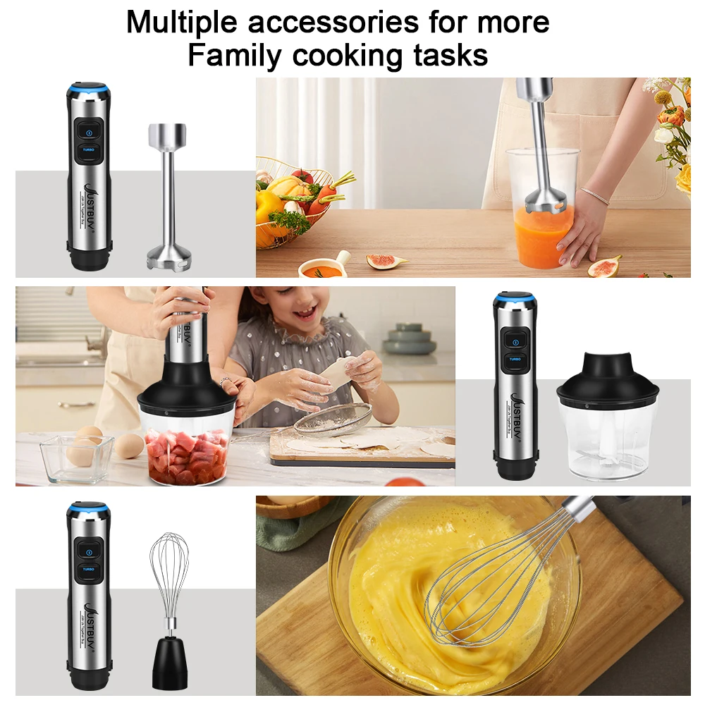 1500W 7/6/4 in 1 Bastone elettrico Frullatore commerciale a mano Robot da cucina Frusta per uova Mixer Spremiagrumi Tritacarne