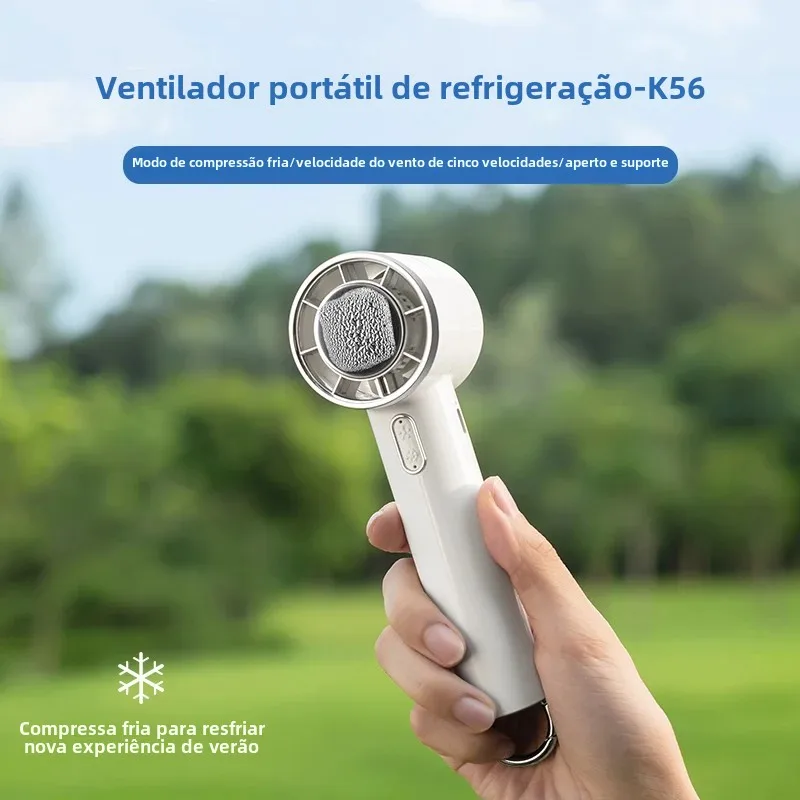 Novo ventilador portátil portátil 100 velocidades de vento refrigeração ajustável mini ventilador turbo de longa duração ventilador de compressa fria de alta velocidade