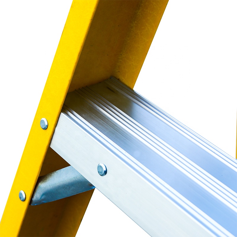 En131 ANSI 3-9 Steps Industrial Platform A Type Adjustable Extension Fiberglass Frp Step Ladder For Electrician