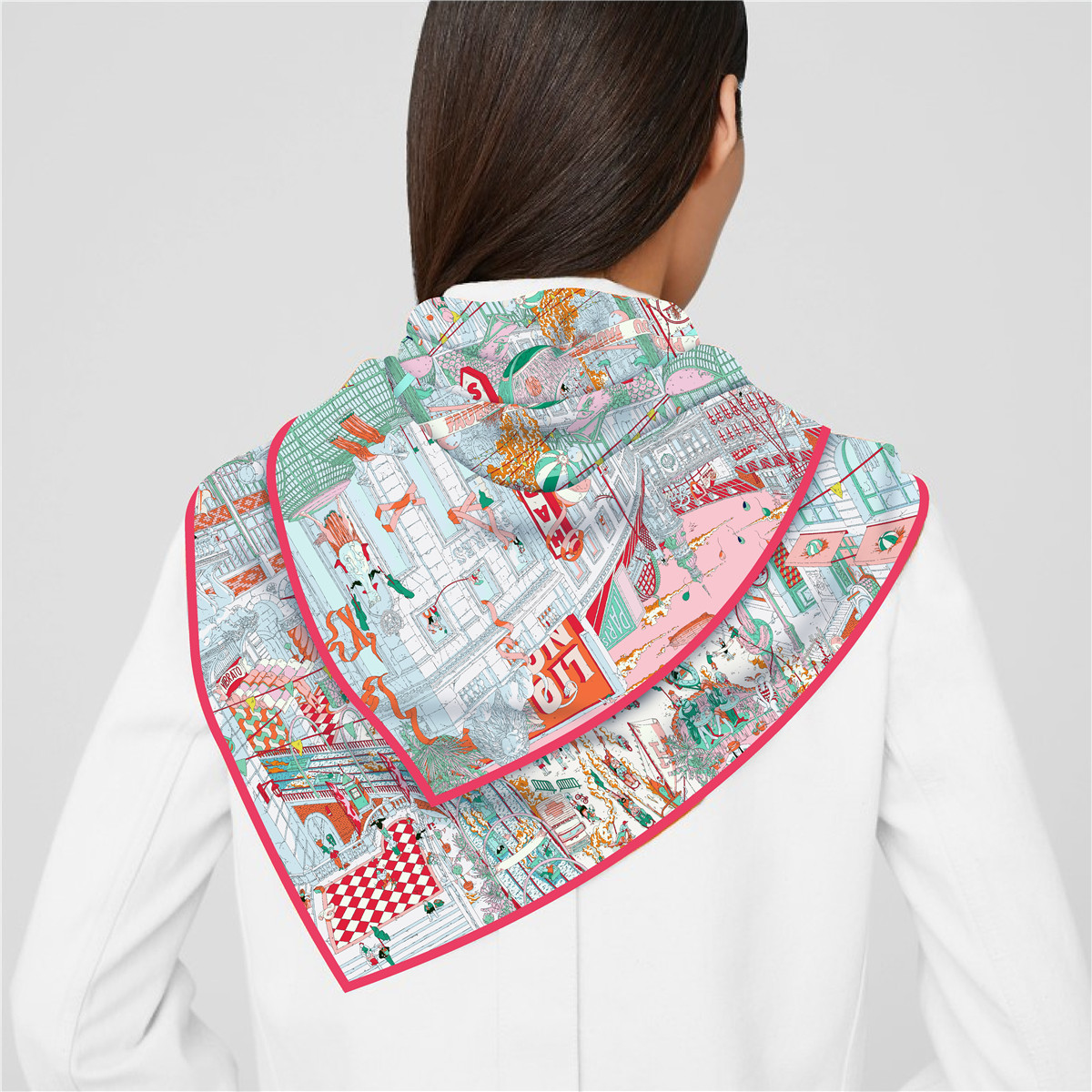 Bufanda cuadrada de marca de 90cm para mujer, bufanda de sarga 100% de seda a la moda, chal con diseño, Hijab, Bandana, Foulard, pañuelo para centro comercial