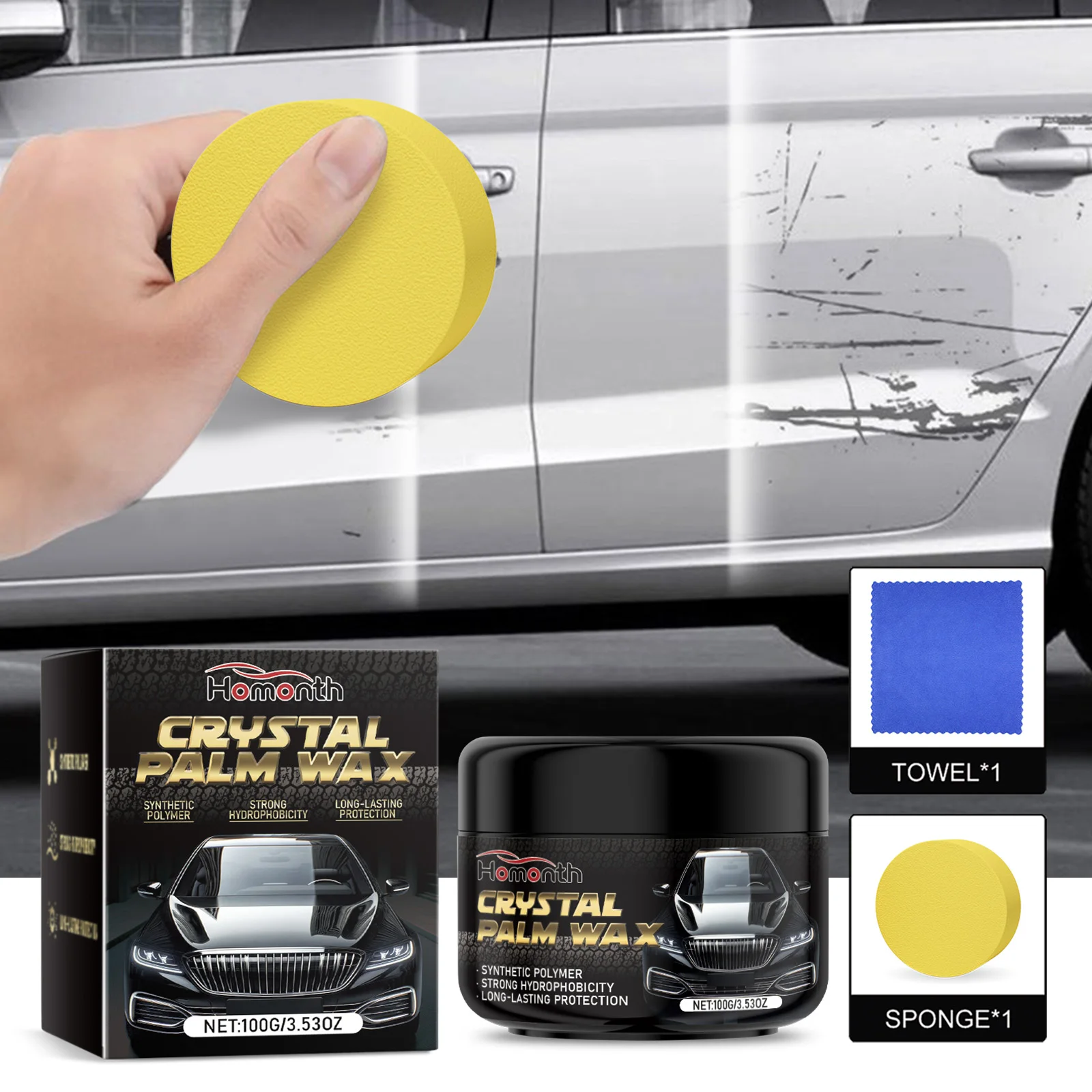 Juego de pasta de pulido para arañazos de coche, revestimiento de reparación de arañazos de coche, pasta de pulido para eliminación de arañazos de pintura reacondicionada, 1/2/3/5