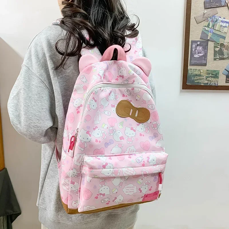 Sanrio Ins Style New Hellokitty tornister studencki śliczny plecak Hello Kitty o dużej pojemności plecak podróżny dla dzieci