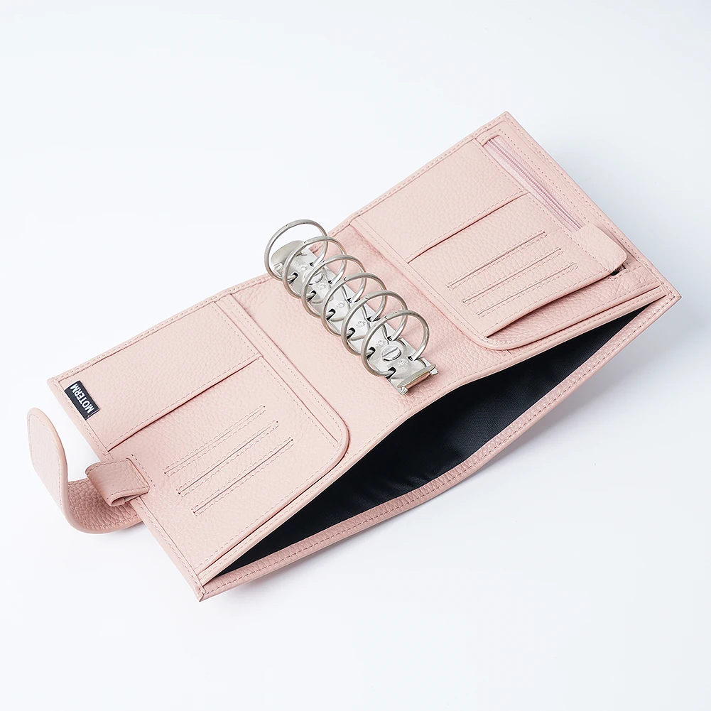 Moterm Luxe 2.0 シリーズ ポケットサイズ プランナー ペブルドグレインレザー A7 ノートブック 30MM リング付き ミニアジェンダオーガナイザー 日記メモ帳