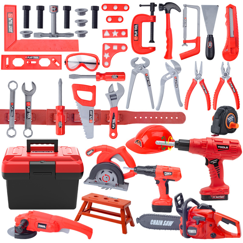Kids Toy Toolbox Kits Engineer Simulated Repair Tool Set Game Electric Drill Screwdriver Construction Educational Toys Christmas