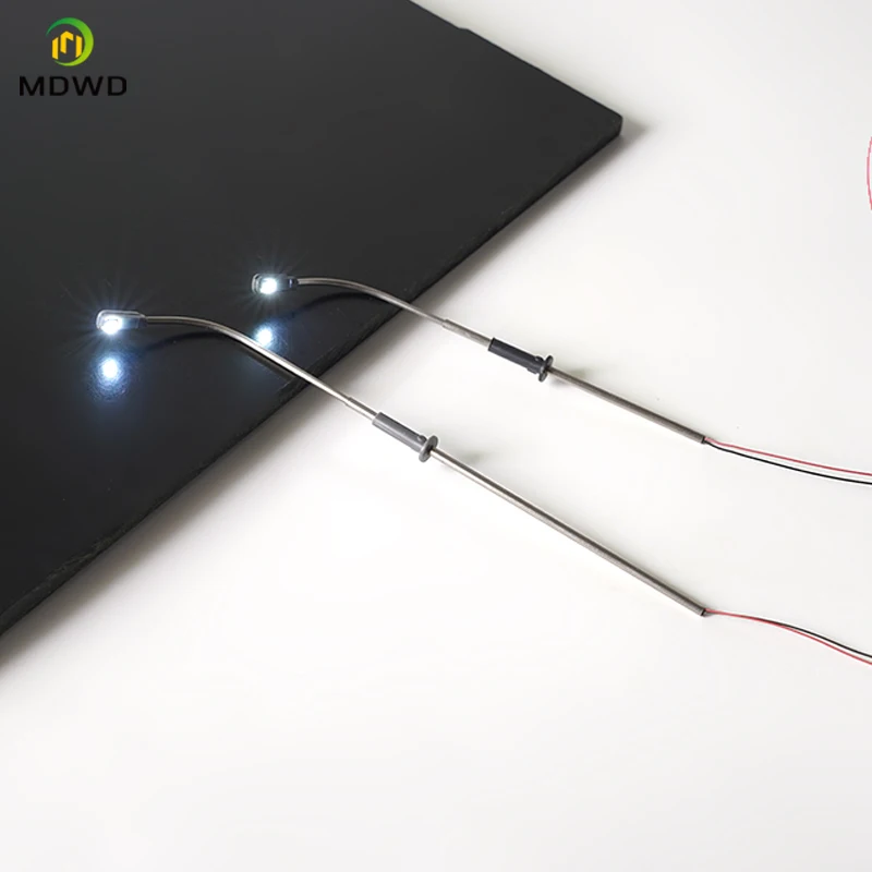 10 Stück HO-Skala Straßenlaterne 3V DIY LED Miniatur Lichter Kopf weiß/warmweißes Licht Eisenbahn Zug Layout Lampe