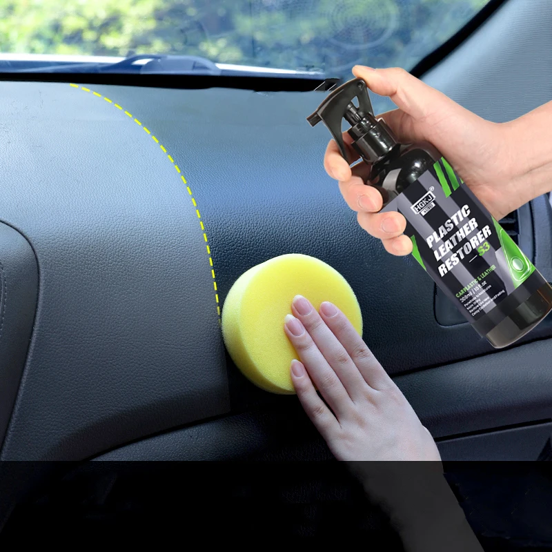 Restaura Interior del coche, revestimiento detallado del coche, brillo súper brillante, pulido, cuidado del coche, tablero, plástico, cuero, restauración, HGKJ s3