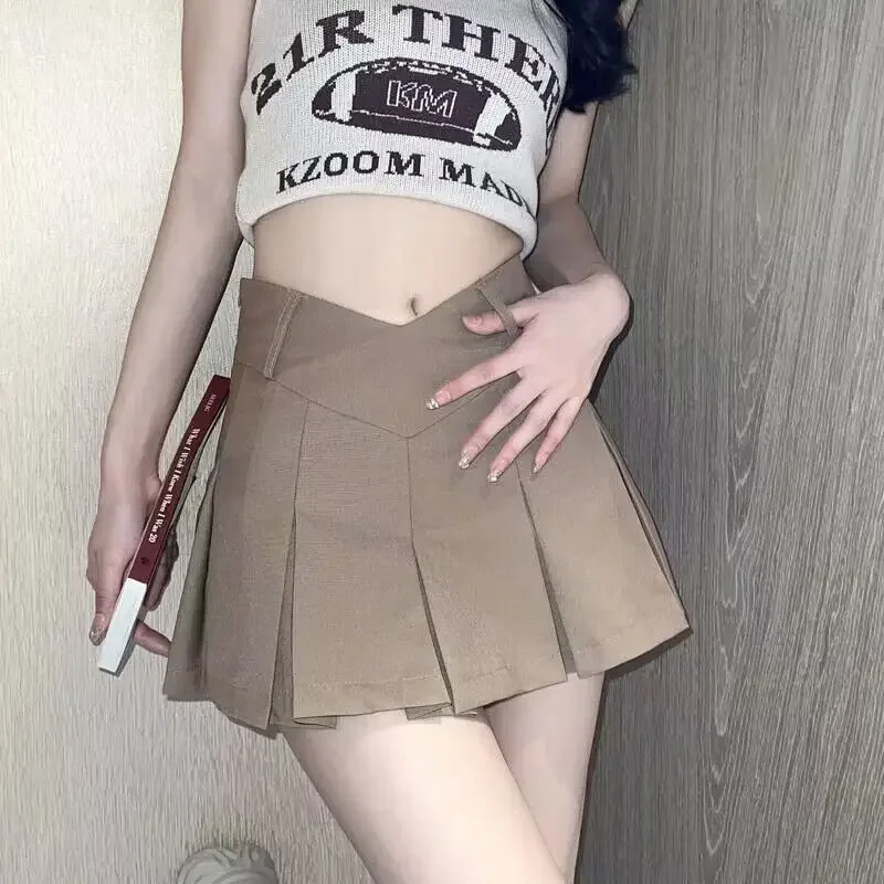 Gonne Nuovo stile moda estate sexy retrò vita a V abiti casual donna streetwear ragazze femminili donne mini gonne corte a pieghe
