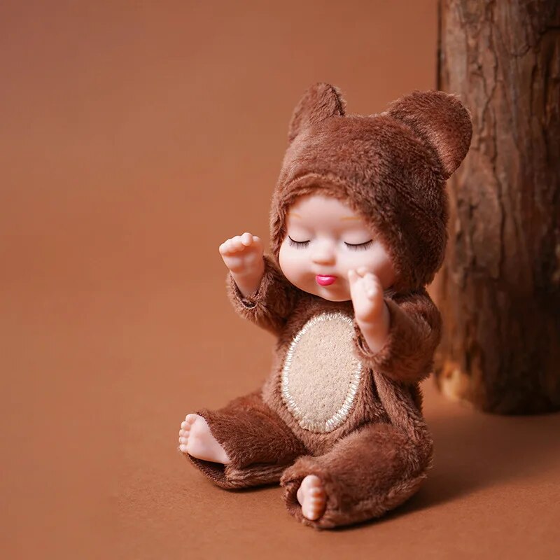 1 pièces 13 cm sommeil bébé poupée nouvelle mode Simulation renaissance poupées Mini poupée mignonne dessin animé Animal enfants jouet pour enfants cadeau d'anniversaire