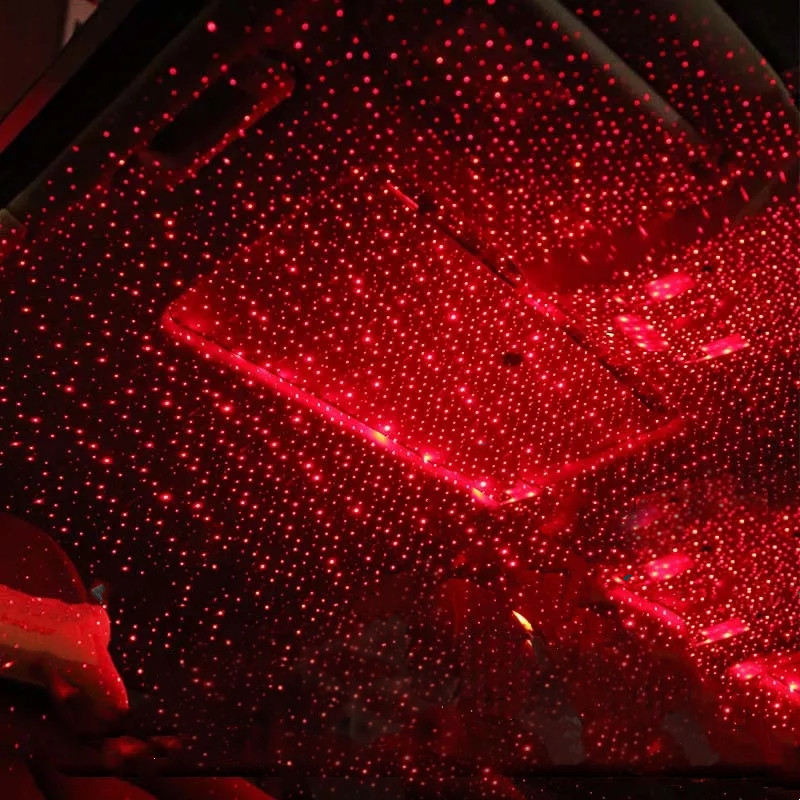 Luz LED nocturna de cielo estrellado romántica para coche, lámpara de proyector de estrellas de galaxia alimentada por USB de 5V para decoración de techo de habitación, Plug and Play