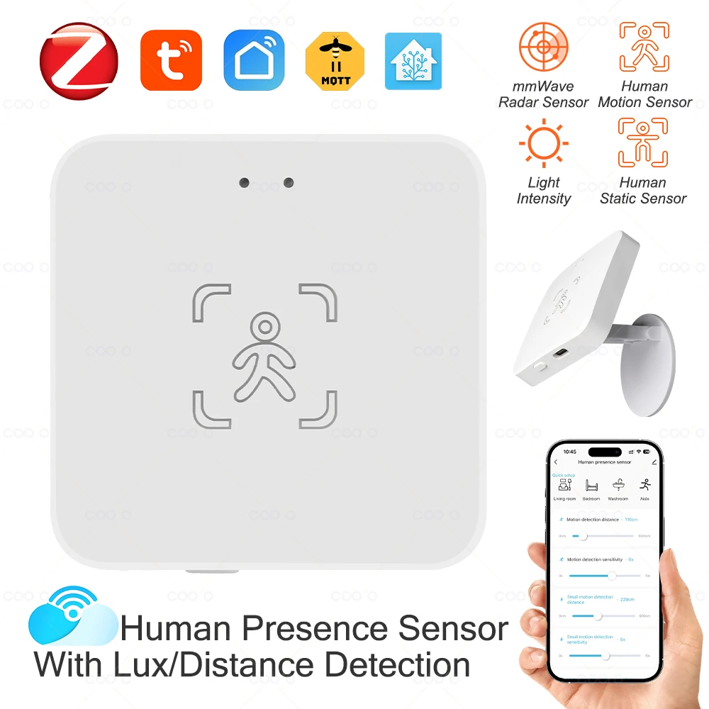 Tuya Wi-Fi/Zigbee детектор присутствия человека умный PIR датчик человеческого тела MmWave радар микроволновый датчик движения обнаружение интенсивности DC5V