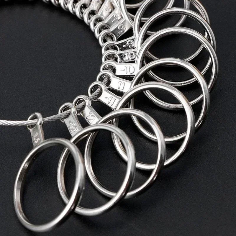 1/2pcs Metal Ring Sizer Guage Mandrel Finger Sizing Measure Stick Standard Tools Silicone Molds for Epoxy Resin