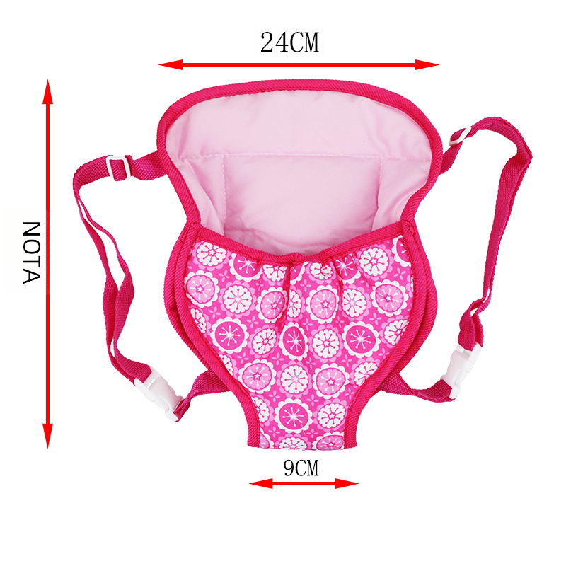 Mochila para muñecas de 43cm, Mini bolsa de transporte, traje para bebé nacido, adecuado para muñecas de 18 pulgadas, regalo de cumpleaños para niña americana