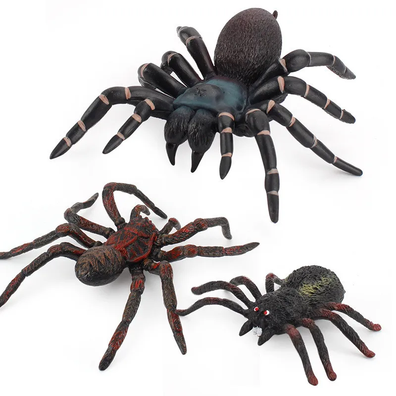 จําลองสัตว์ 10 ซม.ขนาดใหญ่แมงมุมปลอม Tarantula แมงมุมสีดําสนุกฮาโลวีน Prank สยองขวัญ Props เด็กของเล่นแปลกใหม่