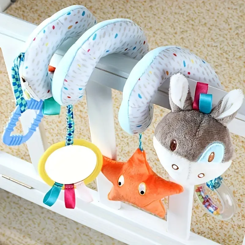 รถเด็กที่นั่งรถเข็นเด็กของเล่น Plush SPIRAL กิจกรรมรถเข็นเด็กมือถือแขวนของเล่นสําหรับทารก Pram Crib ของเล่นมือถือสําหรับทารกแรกเกิด