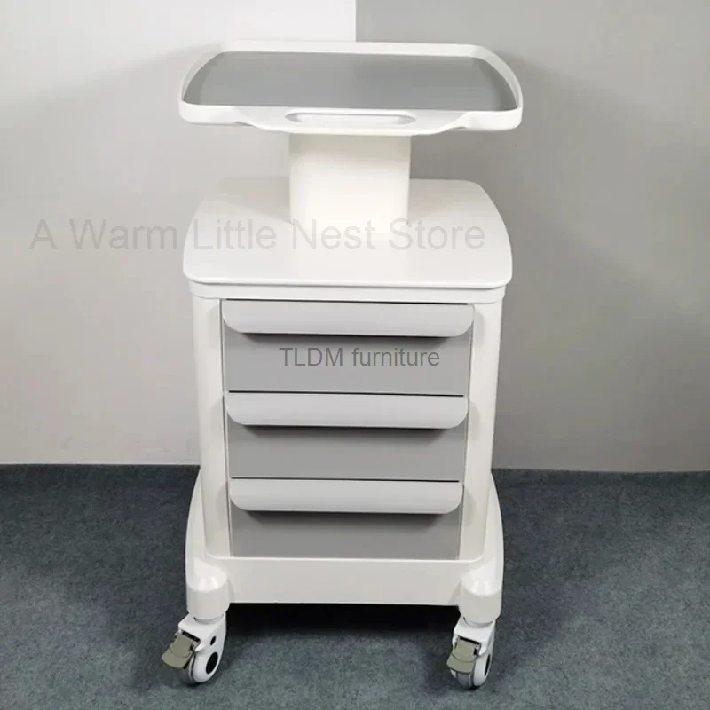 Carrinho de armazenamento móvel para clínica dentária, instrumento de beleza, suporte para scanner dentário, carrinho auxiliar de armazenamento com rodas