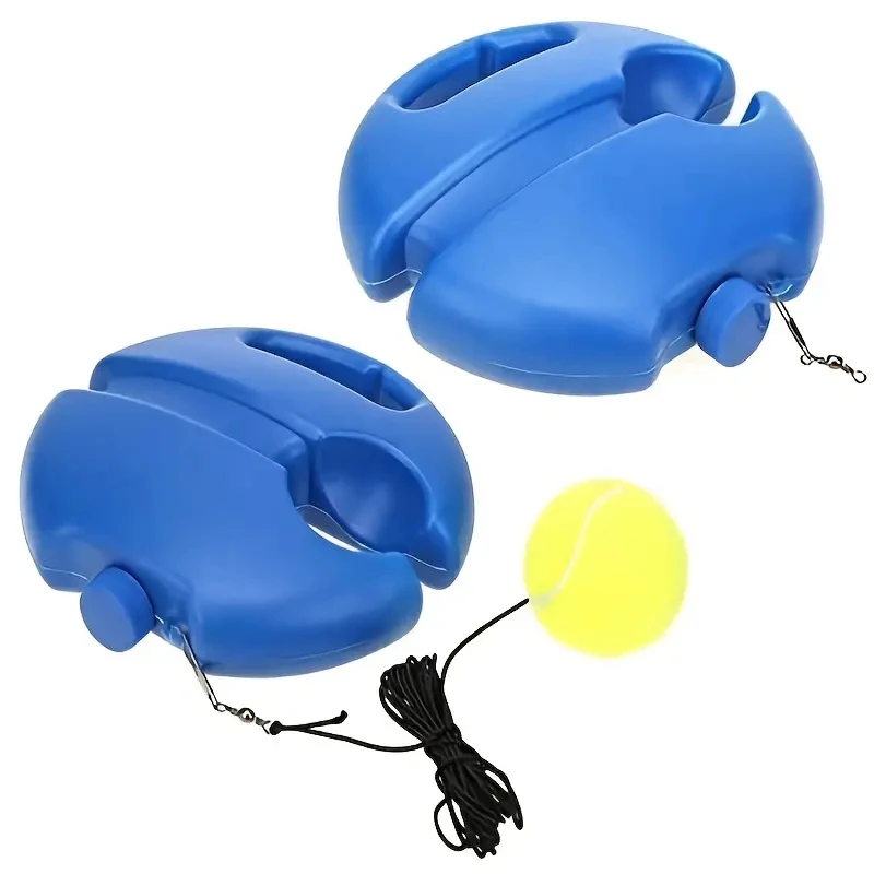 Base de ayuda de entrenamiento de tenis de alta resistencia con pelota de cuerda elástica, dispositivo de entrenamiento de rebote automático