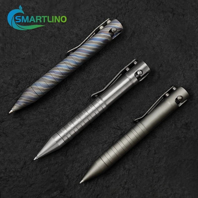 คุณภาพสูงโลหะ Bolt Action ปากกายุทธวิธี Titanium Alloy Self Defense ปากกาลูกลื่นสํานักงานนักเรียนเครื่องเขียนโรงเรียน