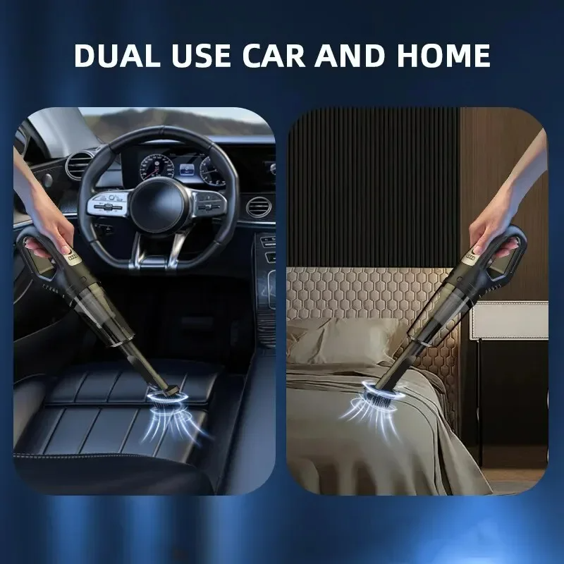 Carregamento usb aspirador de pó portátil sem fio 120w aspirador de pó portátil para carro sucção poderosa para carro escritório em casa pêlos de animais de estimação