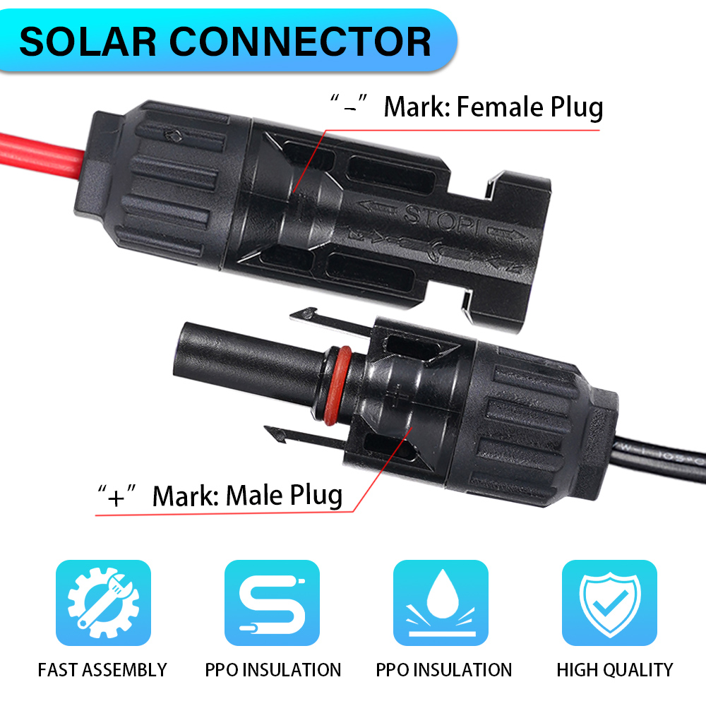 4-in-1 zonnepaneelconnector Verlenglijn XT60 vrouwelijk aansluiting naar DC5521 7909 Kabelsplitterconnector DC-adapter Stekker 12AWG