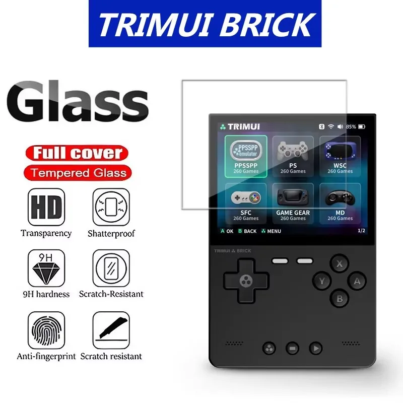 ガラス + バッグ Trimui レンガスクリーンプロテクター強化ガラスフィルム EVA ポータブルケース Trimui レンガ TG3040 プロテクターアクセサリー