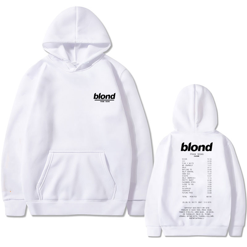 Raper Frank obszerna bluza z kapturem Blond graficzny dres mężczyźni kobiety Ocean bluza hiphopowa moda męska Vintage pulowerowe bluzy