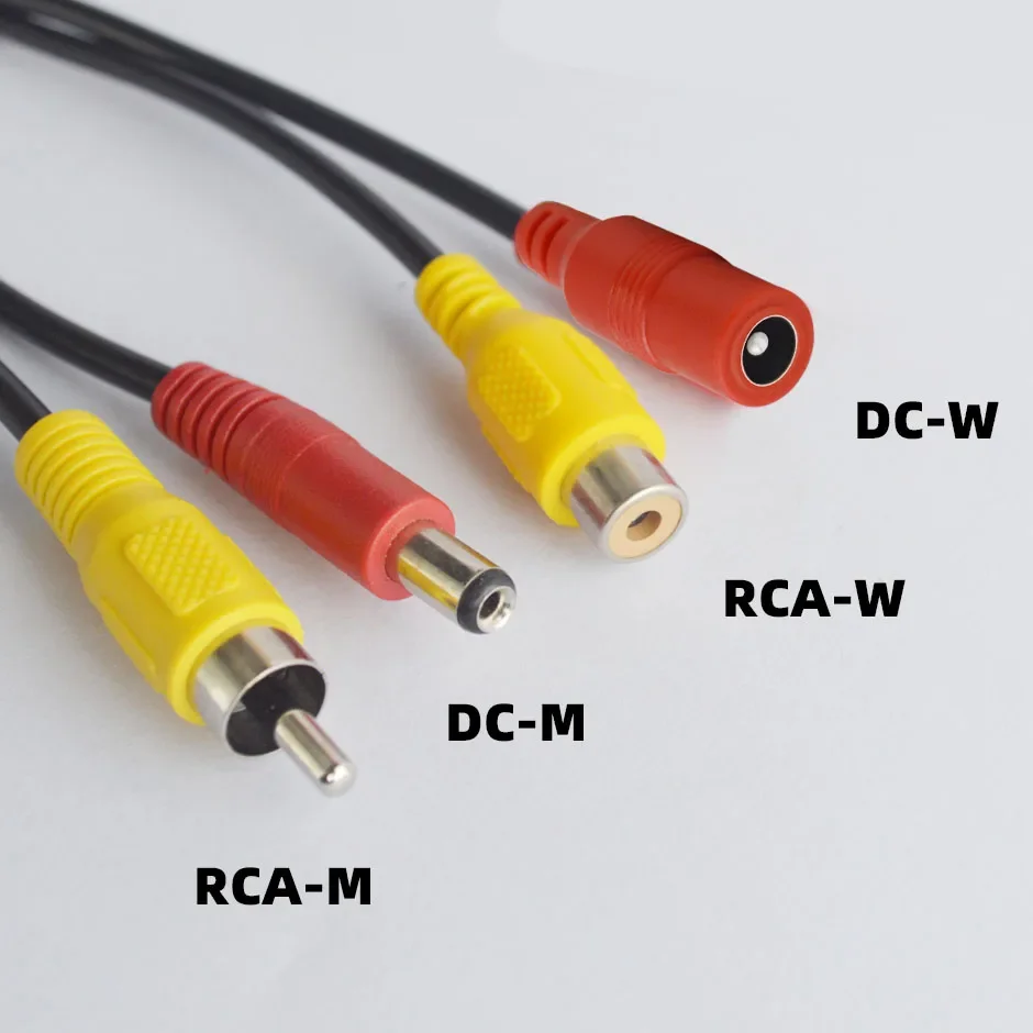 QXNY 4Pin cabeza de aviación macho/hembra a RCA AV/hembra DC convertidor adaptador de enchufe de Cable múltiple para Monitor de cámara trasera de coche