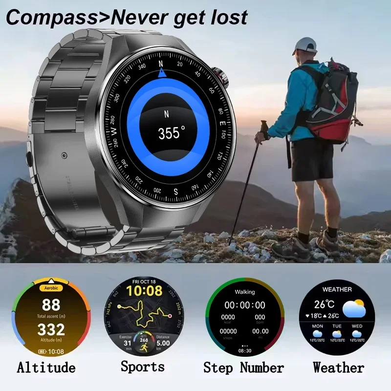 2025 Новые оригинальные часы G5 PlUS Смарт-часы 1,75 дюйма HD AMOLED Экран GPS трек Сердечный ритм Bluetooth Вызов Компас Смарт-часы для мужчин