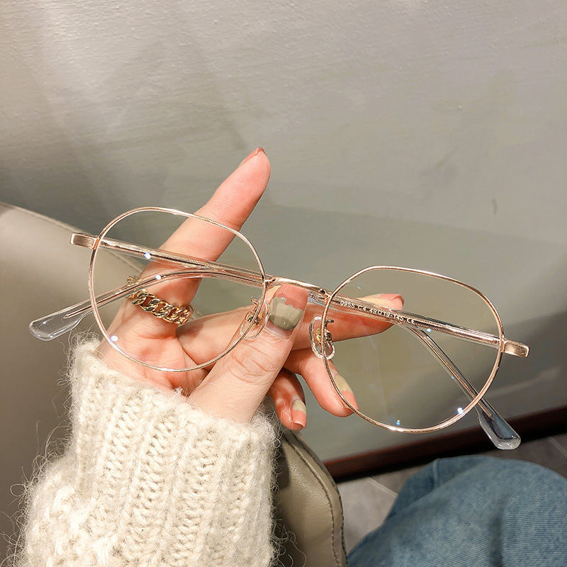 Anti Blue Light Metal Polygons Myopia Glasses Women Men Computer Myopic Optical Eyeglasses Unisex Goggle 0-0.5-1-1.5...-6