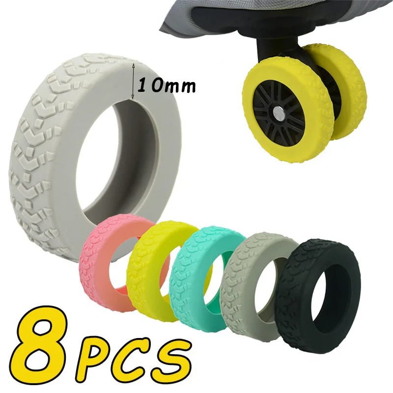 8pcs Travel Luggage Caster Shoes Silicone Suitcase Wheels Protection Cover Reduce Noise Trolley Box Casters Cover Wholesale