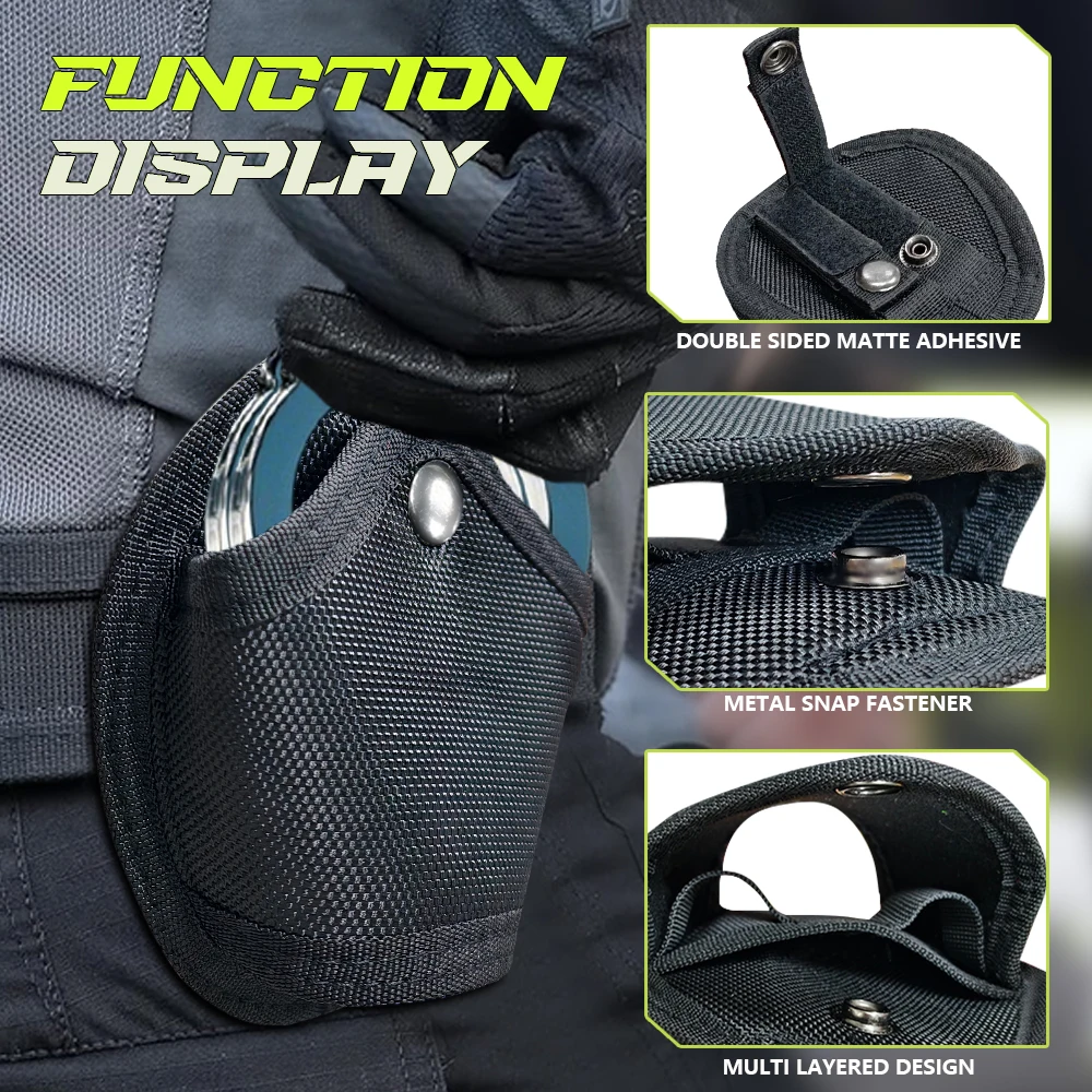 Tactical Molle Handcuff Holder,Quick Pull Out,Waist Pockets,Tool Key Phone Holder,Two Buttons,Adjustable,Fits 1.5inch Belt Loop
