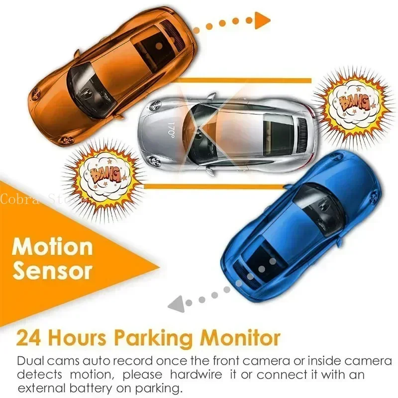 4k HD Car DVR Dash Cam 1080P Video Recorder Free 256G Memory Card Gift 170 Angle Night Vision Car Recorders Cycle Recording Dash
