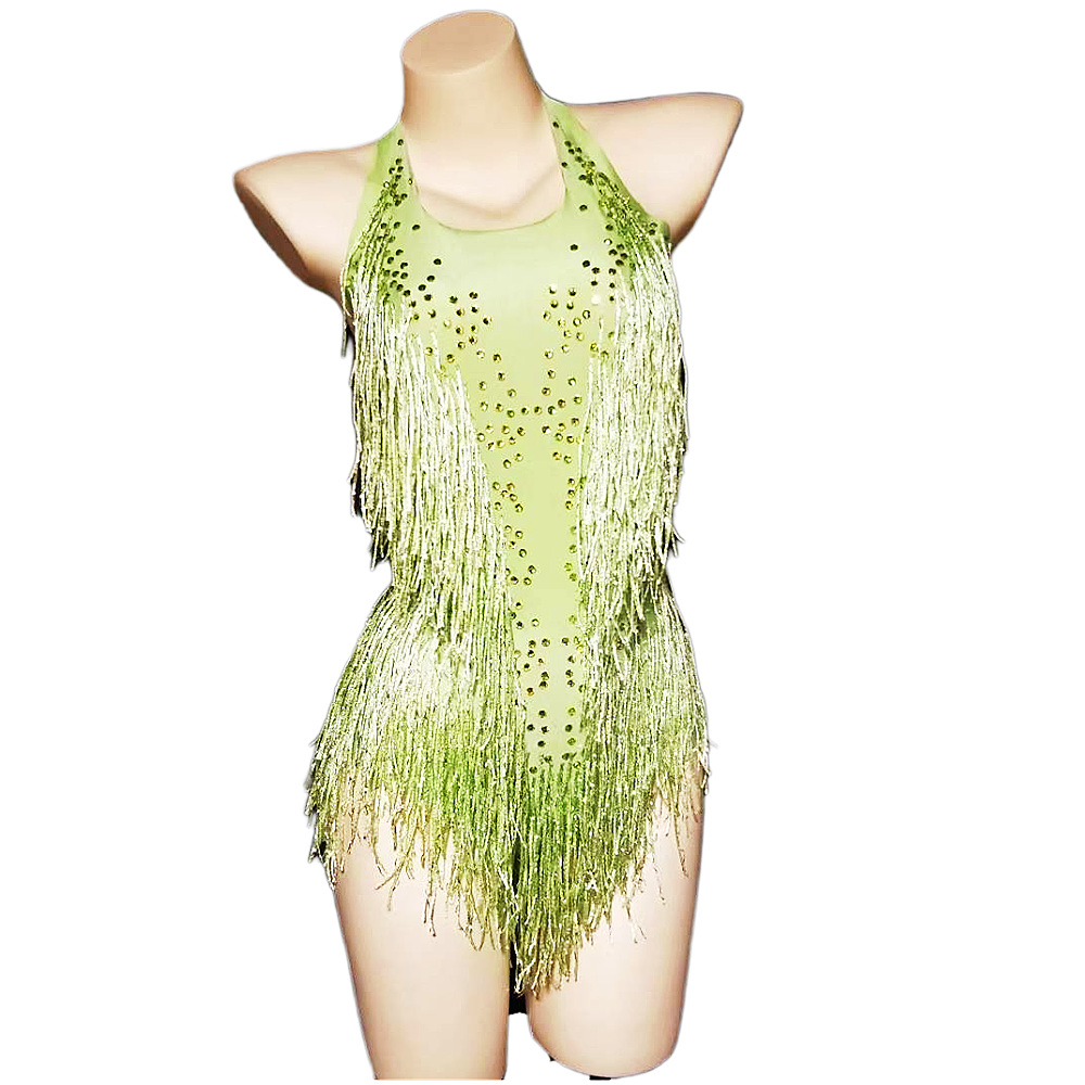 Женское блестящее боди с бахромой, розово-красного цвета