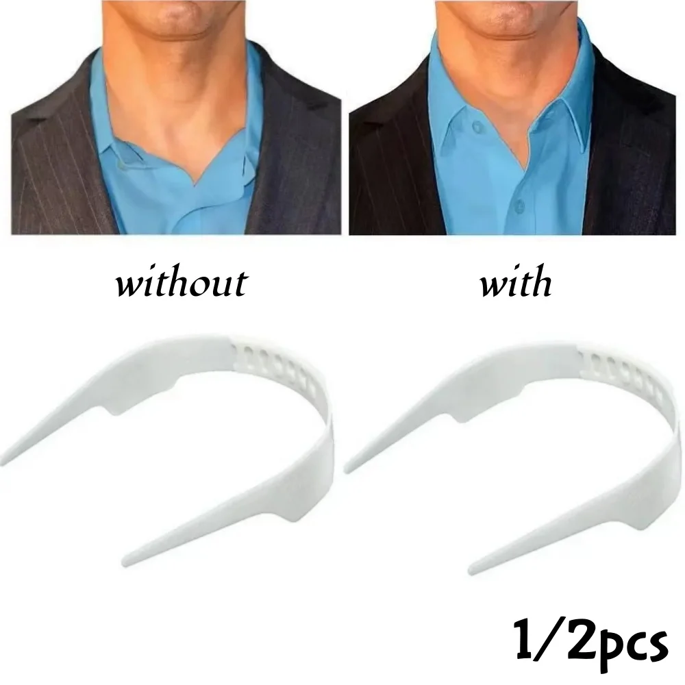 2/1 pçs colar suporte cinta ajustável embutido camisa colar clipes ternos invisíveis decote inserção realçador para homens