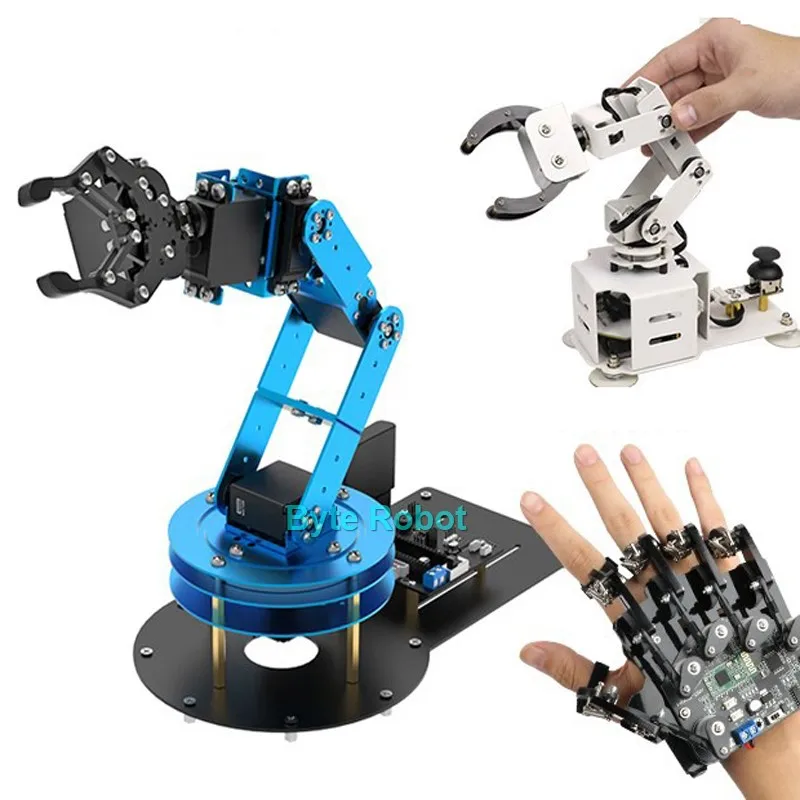 6 DOF Robot Metal Alloy Ps2 Mechanical Arm for Arduino Robot DIY Kit to Somatosensory Gloves NANO/STM32 Programmable Robot Arm