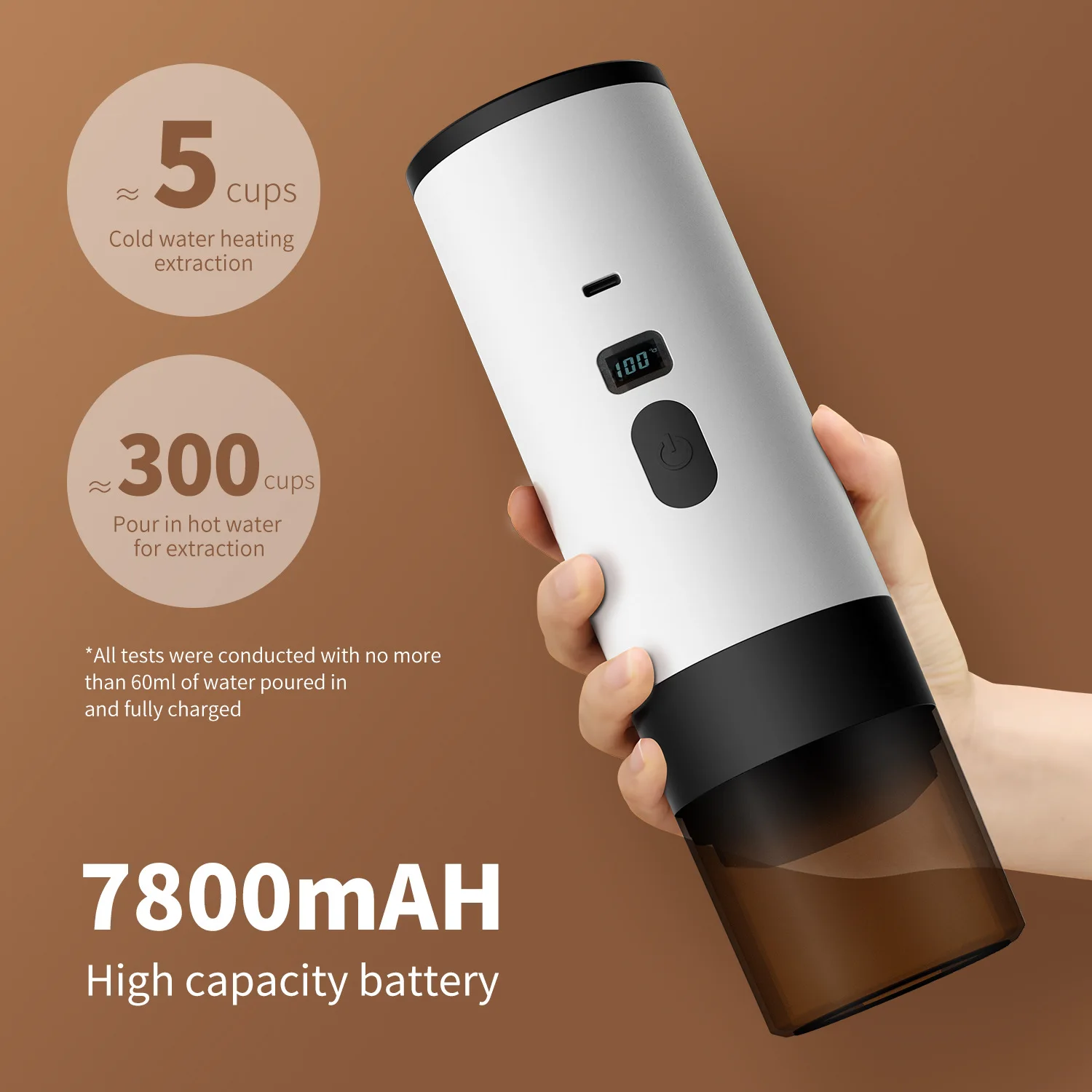 Macchina per caffè espresso portatile 3 in 1 da 20 bar per auto, casa, campeggio, viaggi, capsula, riscaldatore automatico, caffettiera