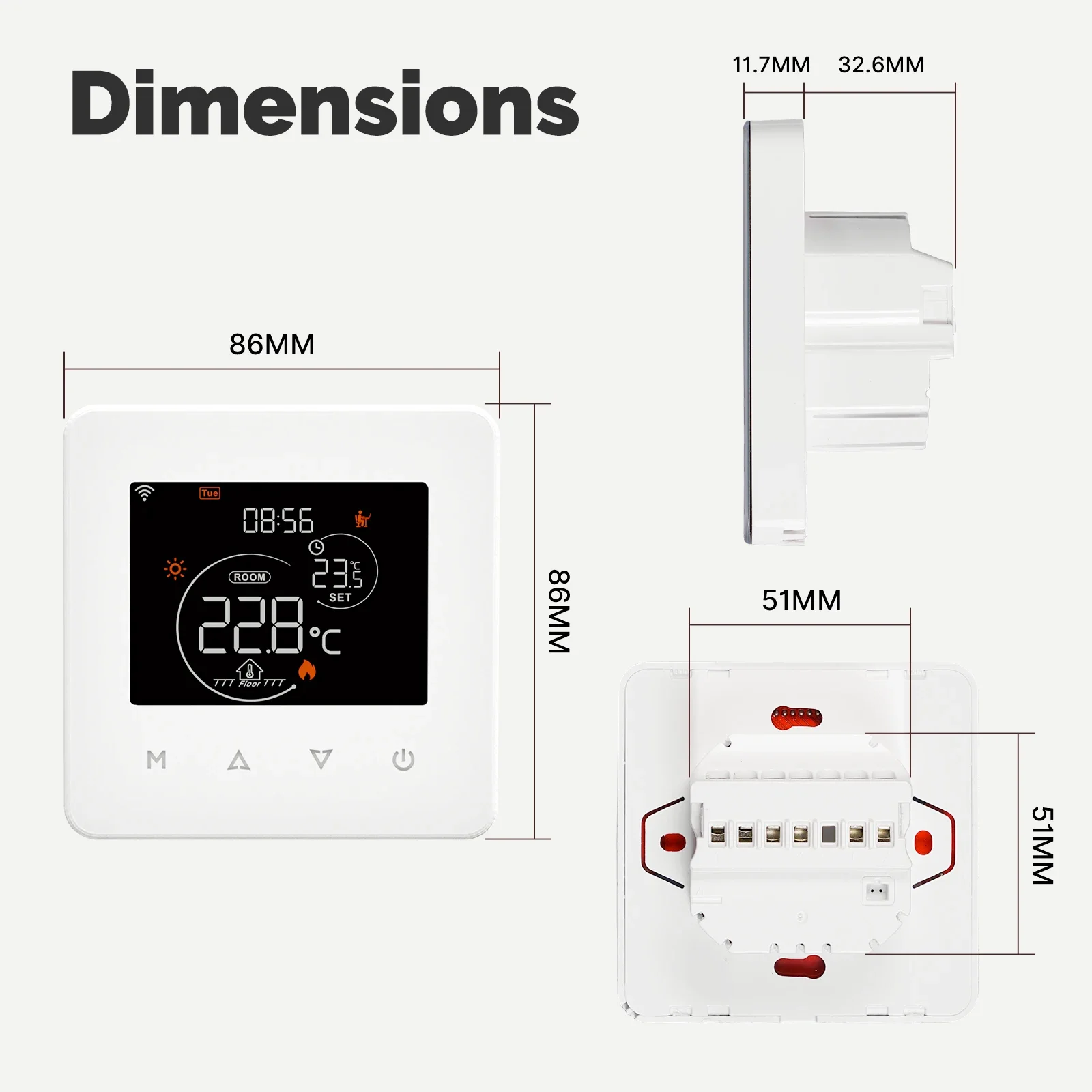 Termostato WiFi Tuya, controlador de temperatura ambiente, calefacción de suelo eléctrico/agua, caldera de Gas, Control por aplicación, funciona con Alexa y Google Home