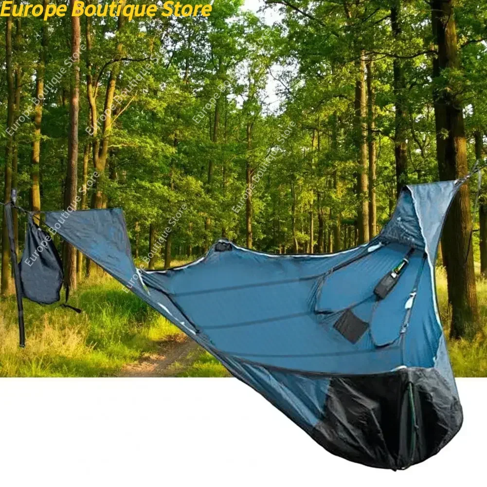 Amaca da campeggio con cinghie solide antistrappo e antizanzare con rete da letto Amaca da campeggio portatile per più persone da campeggio all'aperto Attrezzatura da campeggio
