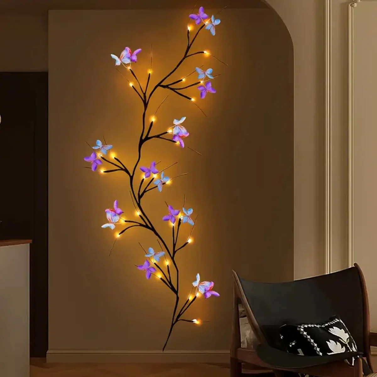 1pc 30LED Luce di vite di salice incantata con farfalla Alimentata tramite USB 8 modalità di illuminazione Luci di vite impermeabili per interni ed esterni adatte