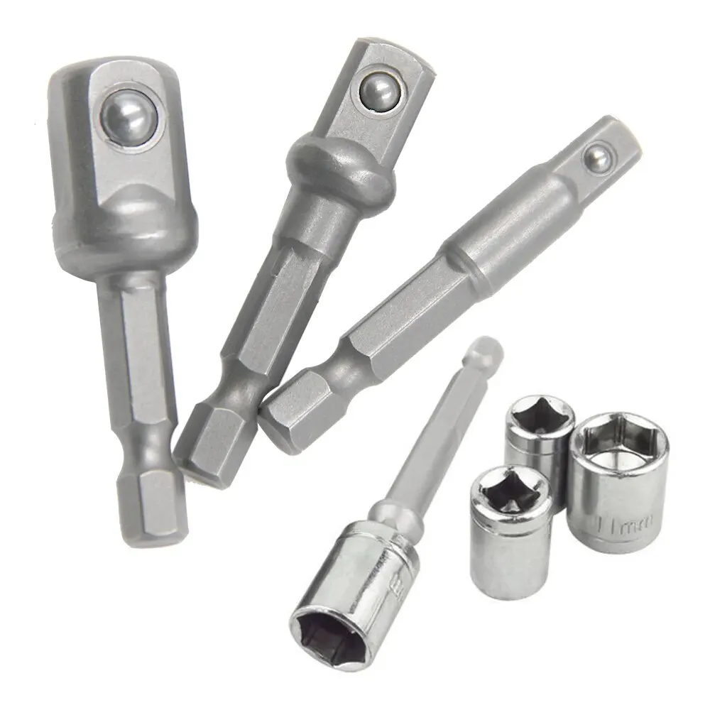 Natural Cor parafuso elétrico Set, Hexagonal Handle Adapter, 1/2 cabeça quadrada, 1,4 Extensão Rod, 3/8 ", Tool Sleeve, Acessório, 8 Pcs