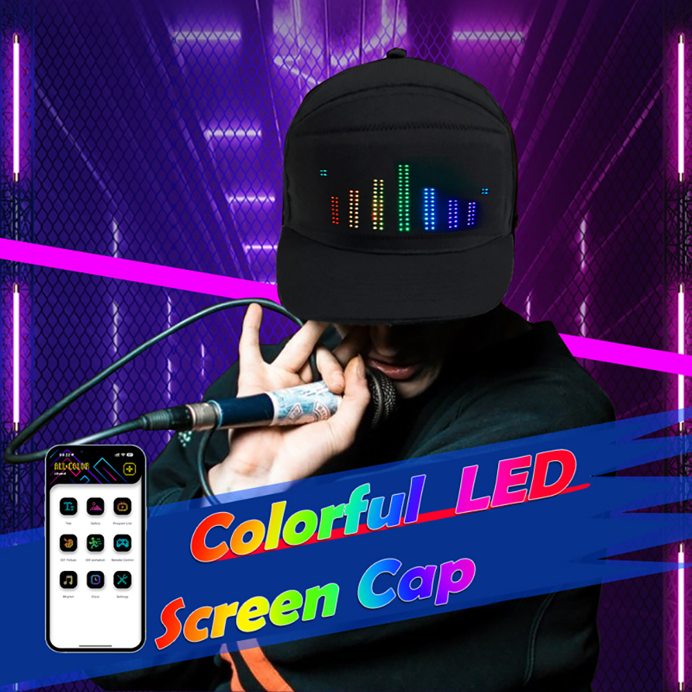 DIY LED Licht Display Bildschirm Smart Matrix Hut APP Gesteuert Display Zeichen Kappen Bluetooth Baseball Hut Hip Hop Party Coole Dekor