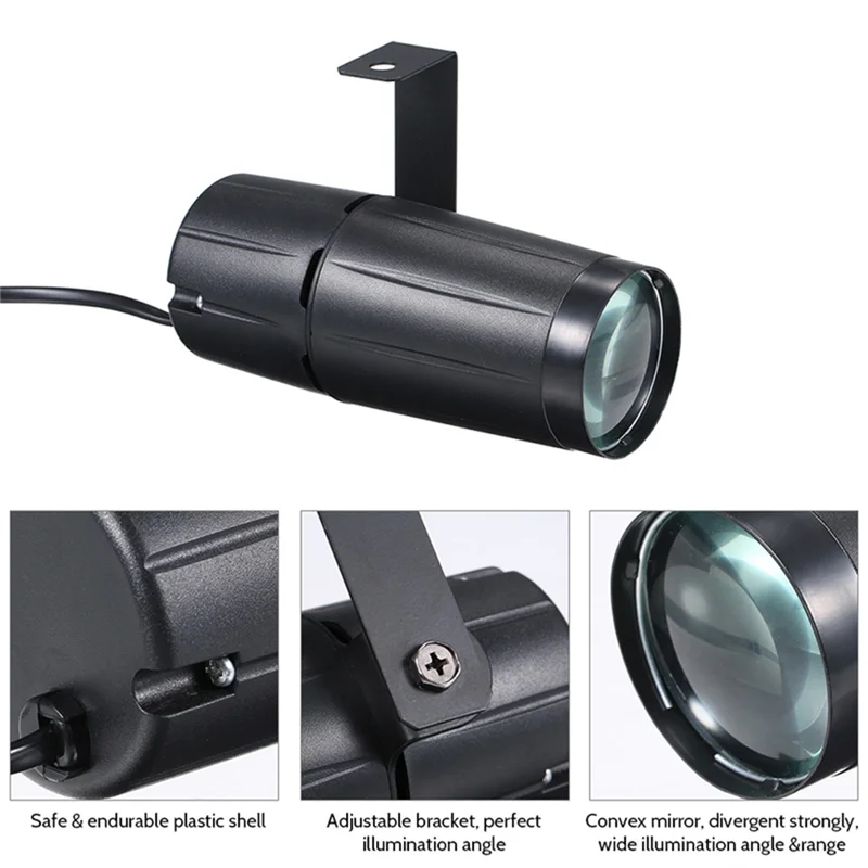 Lampu LED Pinspot Lampu Sorot Lampu Super Terang Bola Cermin Proyektor Efek Panggung Disko Pesta Tahan Lama B -EU Plug-H