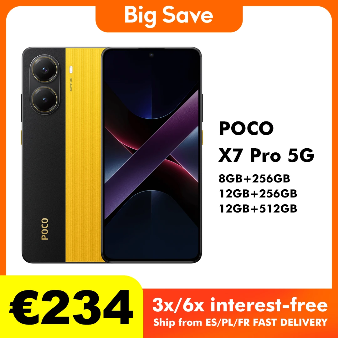 Versione globale POCO X7 Pro 5G Smartphone Dimensity 8400-Ultra 90W HyperCharge 6000mAh Batteria 50MP Fotocamera NFC IP68 1.5K 120Hz