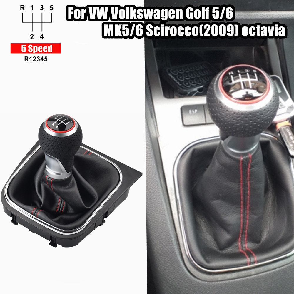 Car Gear Shift Knob Lever Pen 5 6 Speed Boot Cover Gaitor For VW Volkswagen Golf 5/6 MK5/6 Scirocco(2009) Octavia