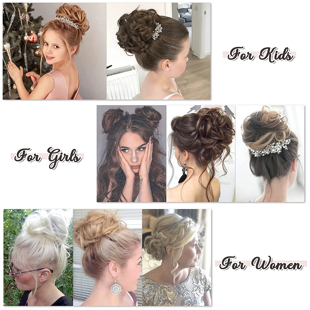 6-Zoll-Kunsthaar-Dutt-Extensions, unordentliche lockige elastische Haargummis, Haarteile, Chignon, Donut, Hochsteckfrisur, Haarteile für Frauen