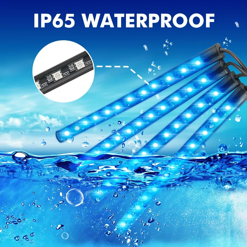 Tira de luces LED de neón para decoración de interiores de automóviles, 48 ​​luces LED RGB multicolores con control remoto y enchufe USB